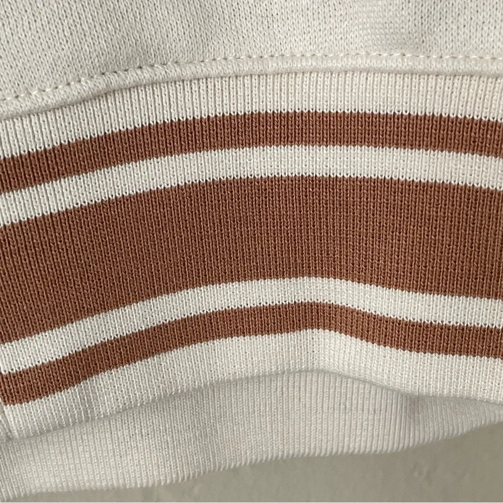 Pink Victoria’s secret cream brown stripes full zip sweatshirt
